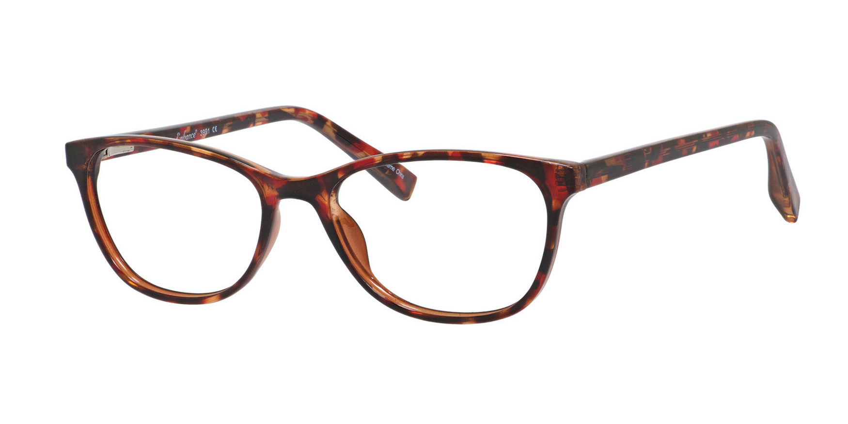 Enhance 3991 Eyeglasses Red Tortoise