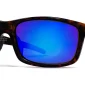45-degree angled view of Polarized Sunglasses For Men & Women Tortoise Blue Mirror, photographed against a white background.