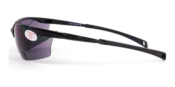 Bifocal-Reading-Wrap-Sunglasses-Gray-d Side view of Bifocal Reading Wrap Sunglasses Gray Tint, against a white background.