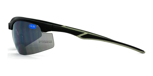 Bifocal-Safety-Sunglasses-Black-c Side view of Bifocal Safety Sunglasses, photographed against a white background.