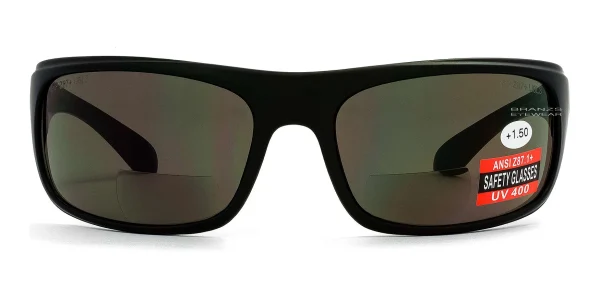 Bifocal-Sun-Readers-Matte-Black-a Front view of Bifocal Sun Readers Matte Black.