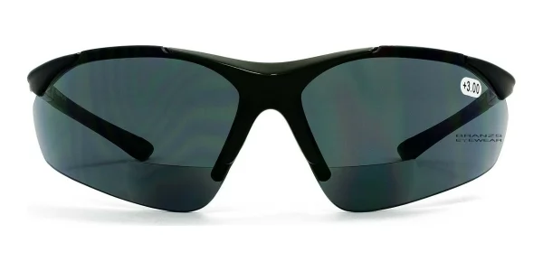 Bifocal-Sunglasses-Black-a Front view of Bifocal Sunglasses Black, against a white background.