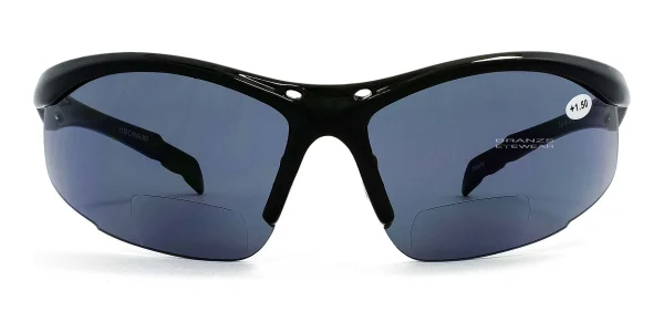 Bifocal-Sunglasses-Readers-Black-a Front view of Bifocal Sunglasses Readers Black, against a white background.