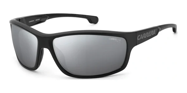 Carrera-Ducati-Sunglasses-Black-Grey-Silver-Mirror-45 45-degree angled view of Carrera Ducati Sunglasses Black Grey Silver Mirror, photographed against a white background.