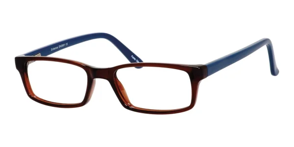 Enhance-3901-Eyeglasses-Brown-Blue Image of Enhance EN3901 Eyeglasses Brown Blue against a white background.