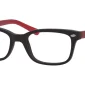 Image of Enhance EN3972 Eyeglasses Matte Black Burgundy against a white background.