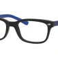 Image of Enhance EN3972 Eyeglasses Matte Black Cobalt against a white background.