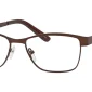 Image of Enhance EN3985 Eyeglasses Satin Brown against a white background.