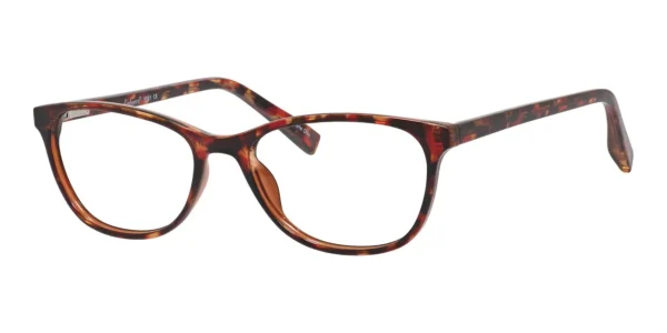 Image of Enhance EN3991 Eyeglasses Red Tortoise against a white background.