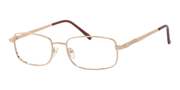 Image of Enhance EN4106 Eyeglasses Gold, against a white background.