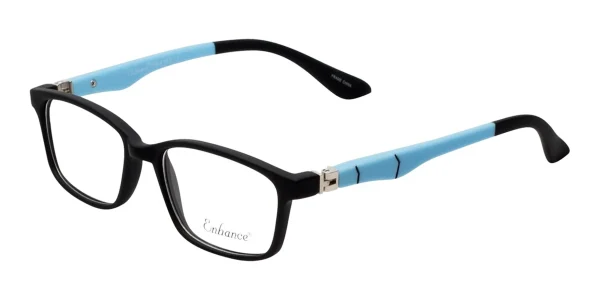 Enhance-4143-Eyeglasses-Black-Blue-a Image of Enhance EN4143 Eyeglasses Black Blue, against a white background.