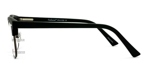 Enhance-4150-Eyeglasses-Matte-Black-Dark-Gunmetal-c Side view of Enhance EN4150 Eyeglasses Matte Black Dark Gunmetal, photographed against a white background.