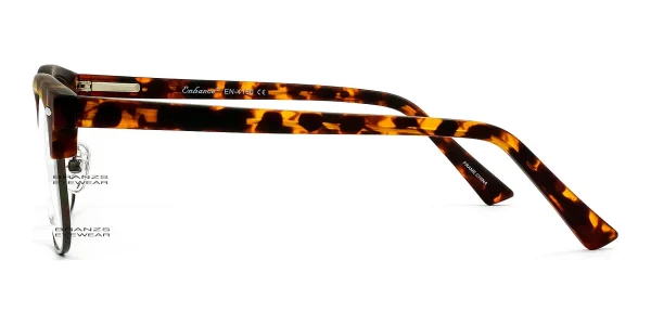 Enhance-4150-Eyeglasses-Matte-Tortoise-Gunmetal-c Side view of Enhance EN4150 Eyeglasses Matte Tortoise Gunmetal, photographed against a white background.