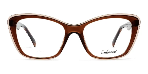 Enhance-4165-Eyeglasses-Brown-Crystal-a Image of Enhance EN4165 Eyeglasses Brown Crystal, against a white background.