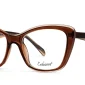 45-degree angled view of Enhance EN4165 Eyeglasses Brown Crystal, against a white background.