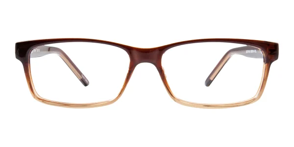 Front view of Enhance EN3907 Eyeglasses Brown Fade, against a white background.