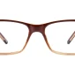 Front view of Enhance EN3907 Eyeglasses Brown Fade, against a white background.