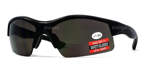 Magnifying-Sunglasses-Black-Angle-View 45-degree angled view of Magnifying Sunglasses Black, photographed against a white background.