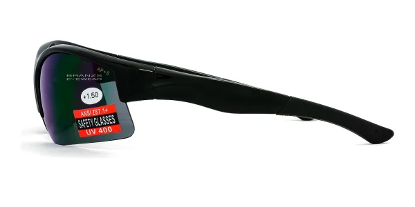 Magnifying-Sunglasses-Black-Side-View. Side view of Magnifying Sunglasses Black, photographed against a white background.