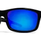 45-degree angled view of Polarized Sunglasses For Men & Women Black Blue Mirror, photographed against a white background.