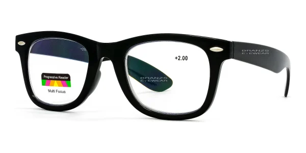 45-degree angled view of Progressive Readers Black, photographed against a white background.