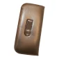 Image of Slip In Case With Metal Clip: Brown, against a white background.