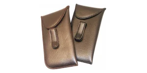 Image of 2 Slip In Cases With Flaps & Clips: Black & Brown, against a white background.