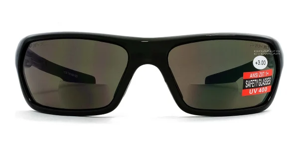 Sun-Reader-Magnifying-Sunglasses-Black Front view of Sun Reader Magnifying Sunglasses Black, against a white background.