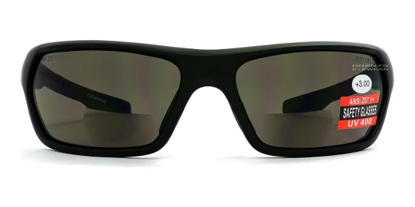 Sun-Reader-Magnifying-Sunglasses-Matte-Black Front view of Sun Reader Magnifying Sunglasses Matte Black, against a white background.