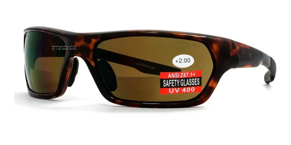 45-degree angled view of Sun Reader Magnifying Sunglasses Tortoise, photographed against a white background.