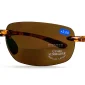 45-degree angled view of Wrap Rimless Bifocal Sunglasses Tortoise, photographed against a white background.