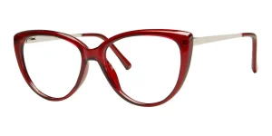 Enhance EN4319 eyeglasses in Burgundy Silver, 53mm frame width
