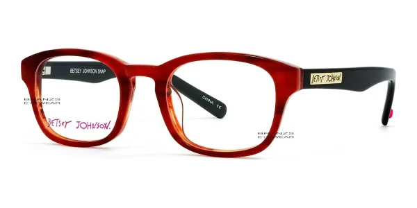 Betsey Johnson Snap Eyeglasses in Red, 46mm lens width