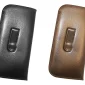 Slip-in Eyeglass Case With Metal Clip 2 Pack, 1 Black and 1 Brown
