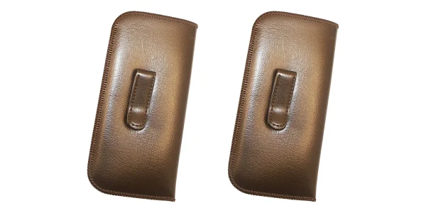 Slip-in Eyeglass Case With Metal Clip Brown 2 Pack Slip-in Eyeglass Case With Metal Clip Brown 2 Pack