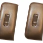 Slip-in Eyeglass Case With Metal Clip Brown 2 Pack