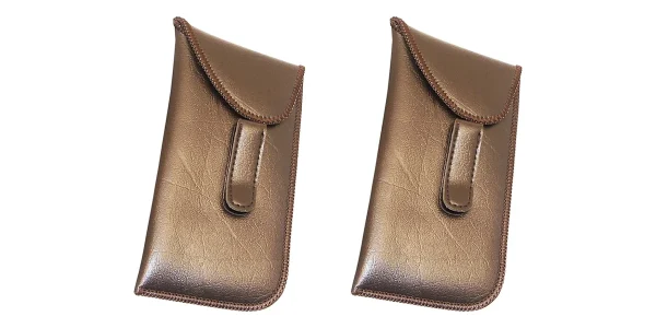 Soft Glasses Case With Clip Brown 2 Pack Soft Glasses Case With Clip Brown 2 Pack
