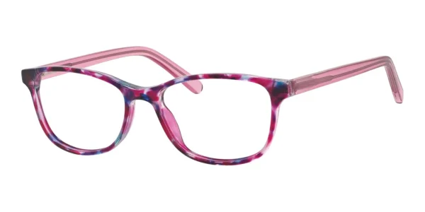 Enhance-EN4100-Eyeglasses-Pink-Blue-Marble Image of Enhance EN4100 Eyeglasses Pink Blue Marble, against a white background.