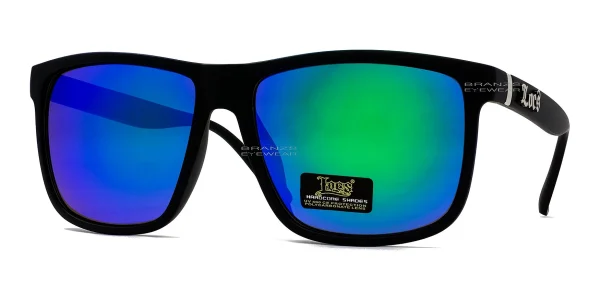 LOCS Mirrored Sunglasses Green Mirror LOCS Mirrored Sunglasses Green Mirror, Frame Width 145mm