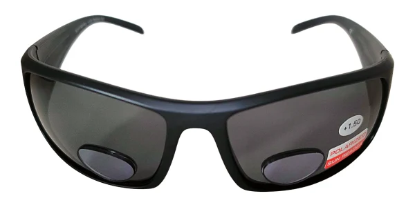 Polarized Sunglasses With Readers Matte Black Front Polarized Sunglasses With Readers Matte Black, Lens Width 65 mm