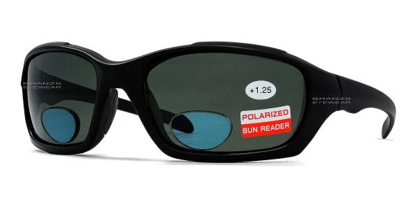 Wrap Around Polarized Bifocal Sunglasses Matte Black Wrap Around Polarized Bifocal Sunglasses Matte Black