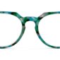 Round Retro Reading Glasses styled with a glossy blue and dark grey tortoise shell patterned frame, flat on a white background.
